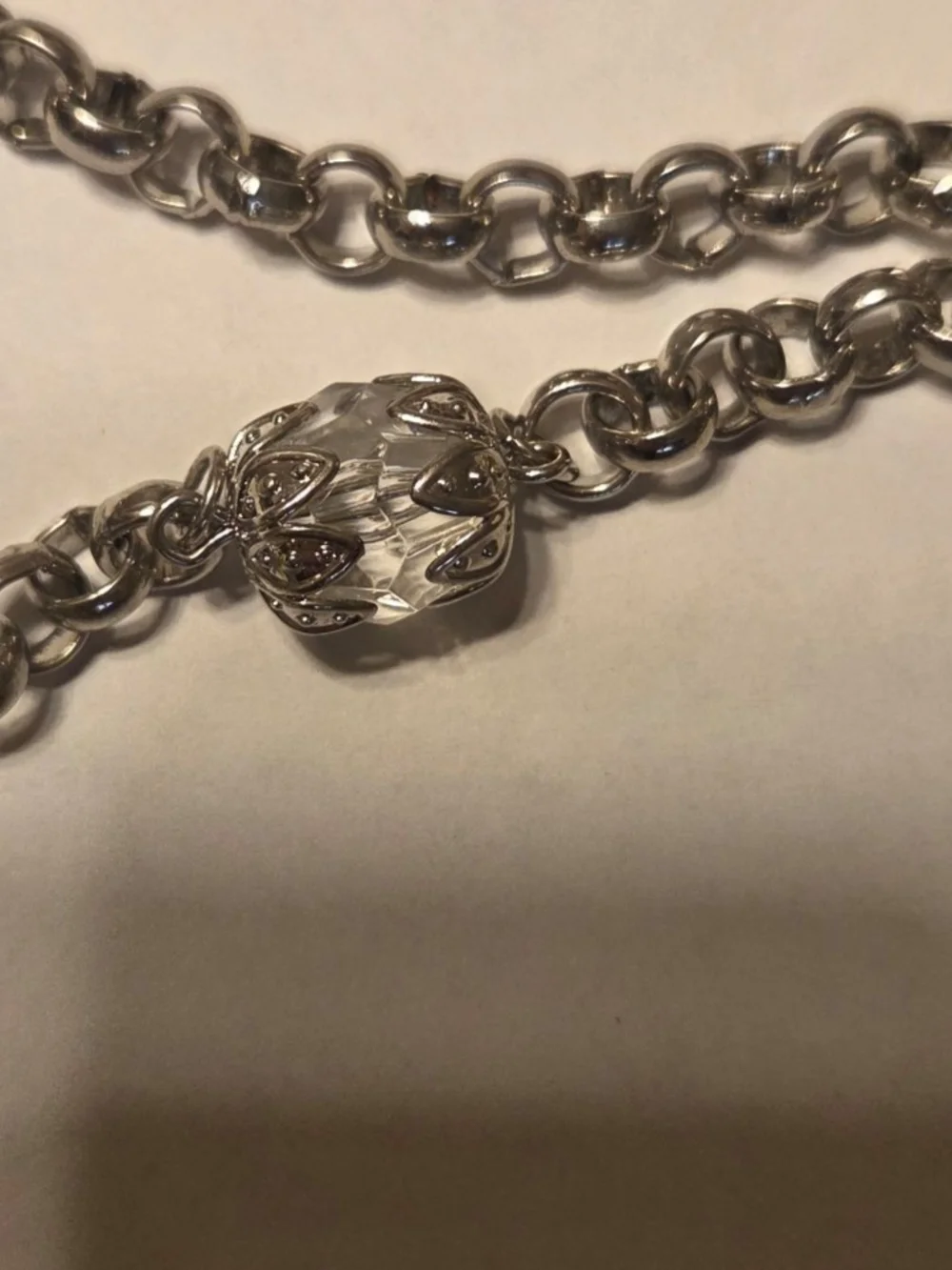 Elegant Silver-Tone Cluster Necklace